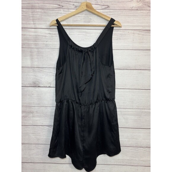 Victoria's Secret Black Satin Sleeveless Romper LARGE - Picture 4 of 10